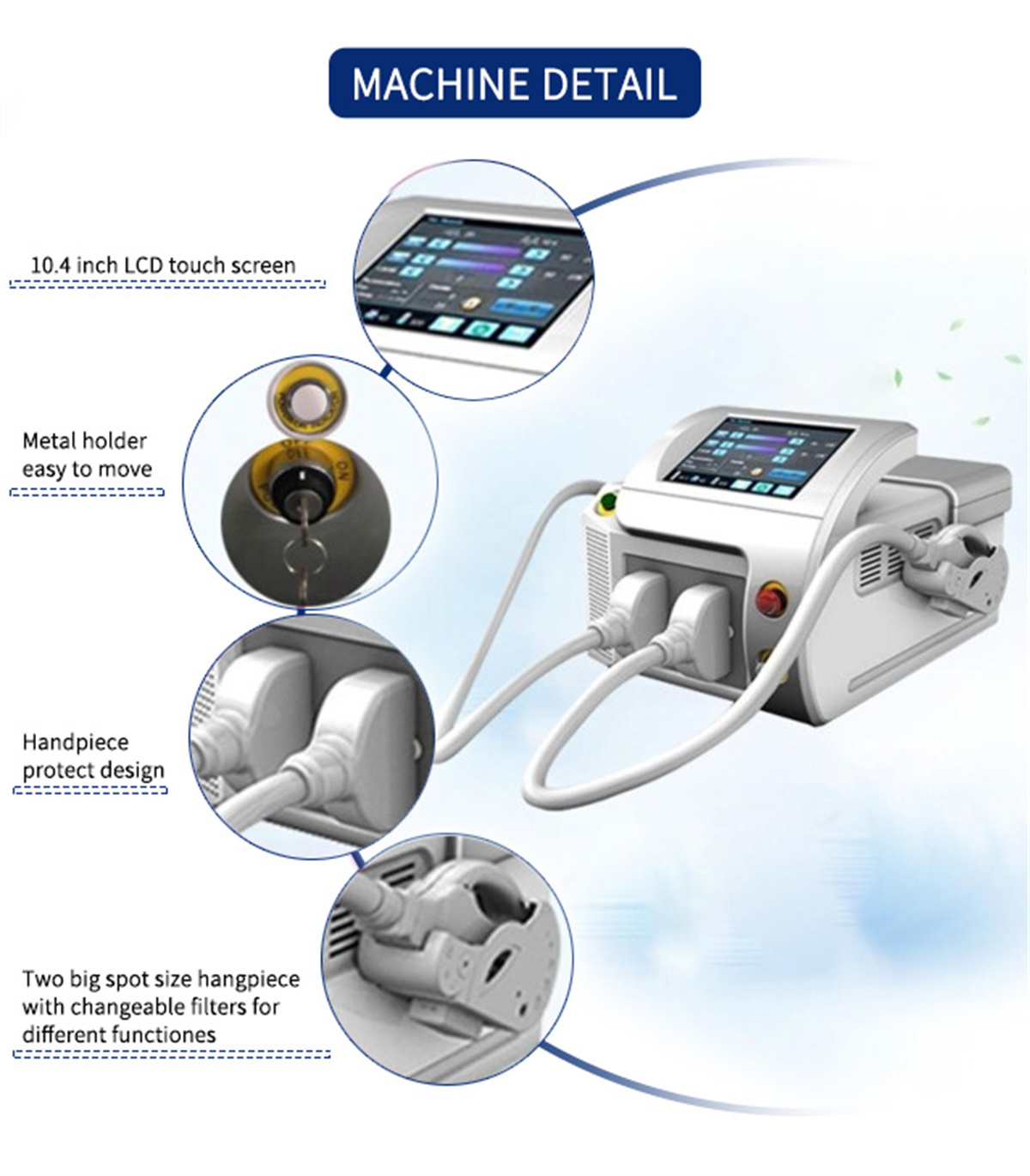Máquina de rejuvenecimiento de la piel máquina láser ipl003